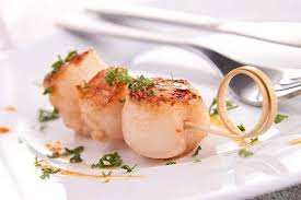 brochetas de vieiras