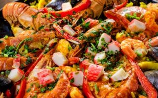 paella con arroz