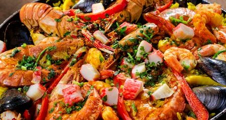 paella con arroz